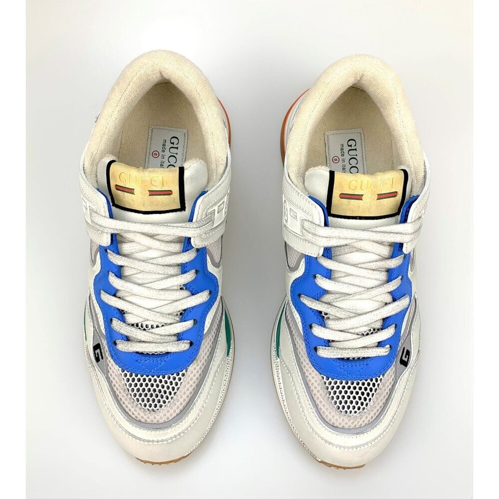 NIB Gucci Ultrapace Panelled Sneakers In White Size 6 - Picture 7 of 15